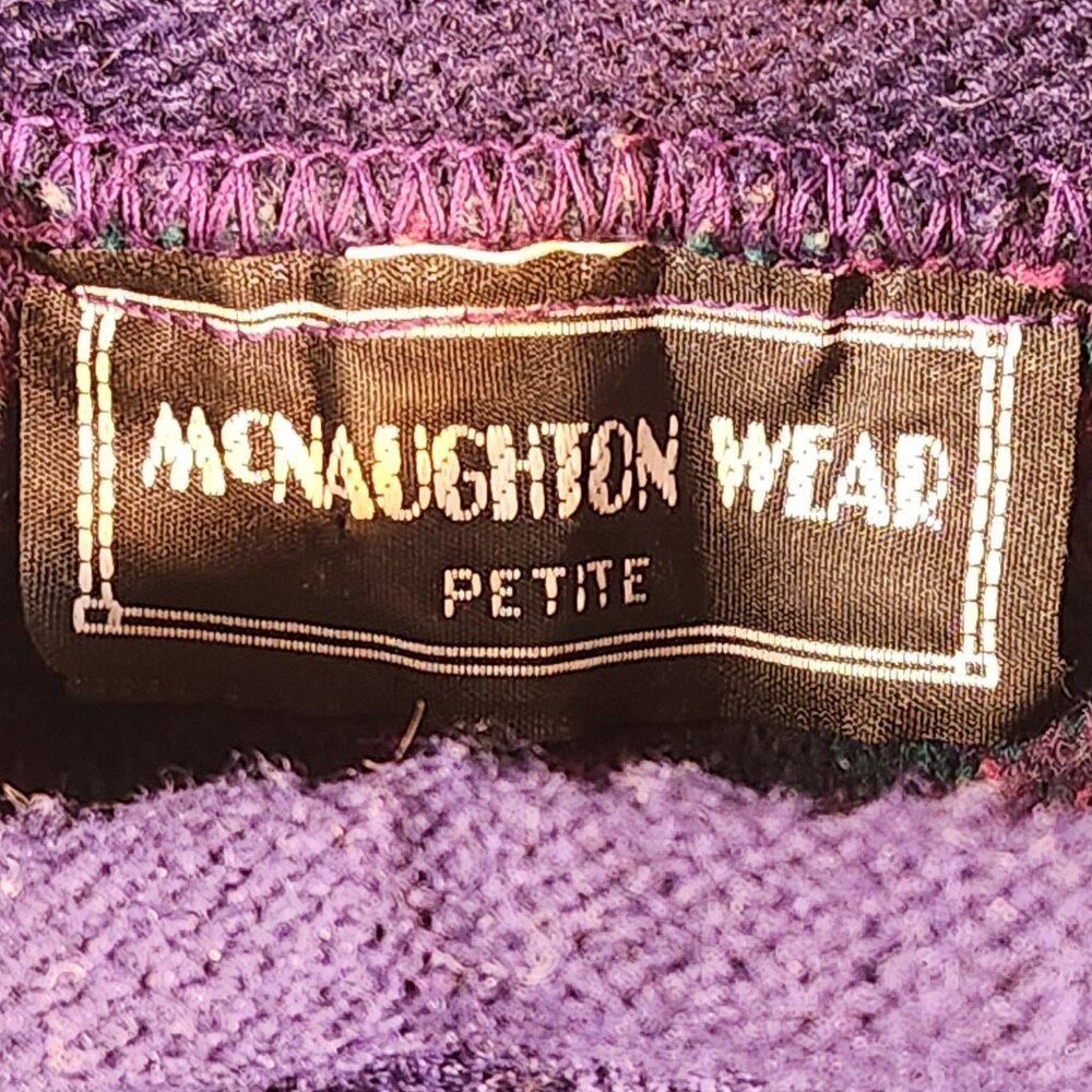 Mcnaughton Wear Petites Womens 90s Pullover Sweater Shoulder Pads Purple ReadDsc - Picture 7 of 11